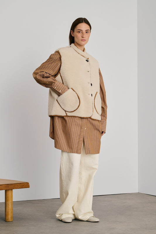 Blouson Arnold - Ivoire - Cuir - Femme