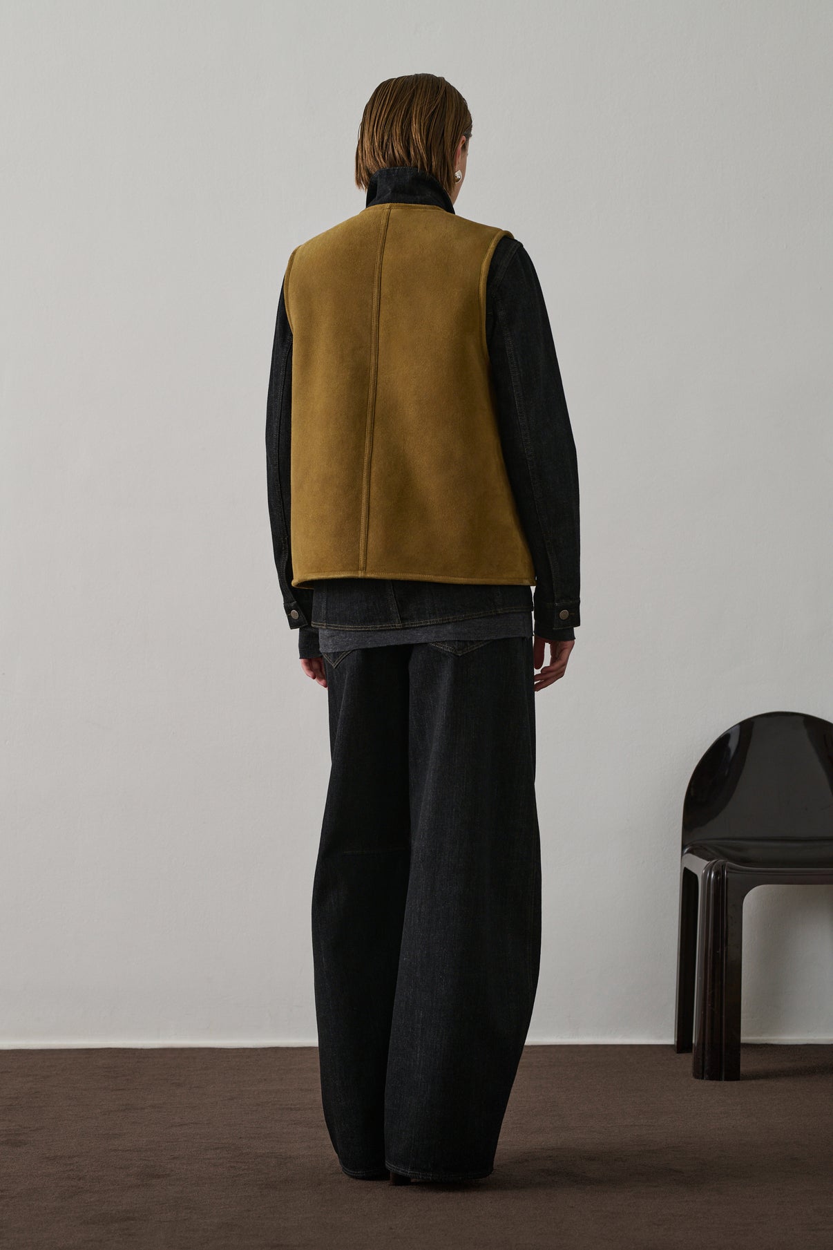 Blouson Duomo - Kaki Doré/Marron - Cuir - Femme vue 2