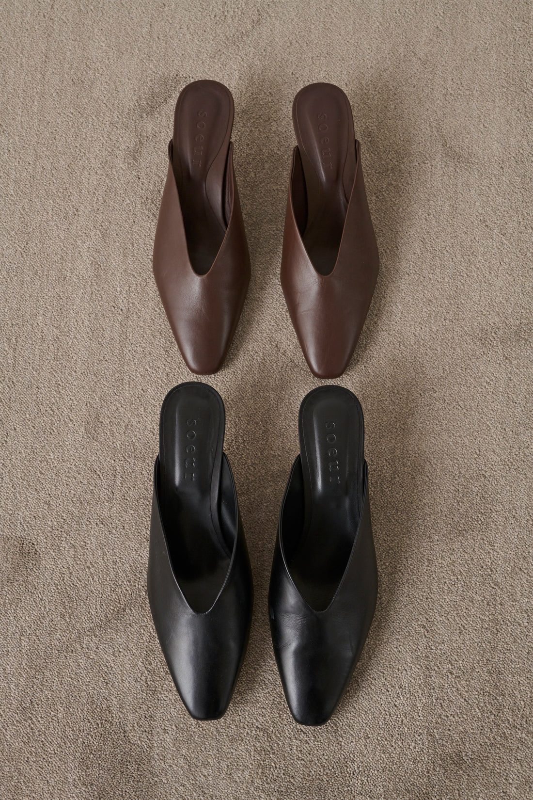 Mules Amalie - Noir - Cuir - Femme