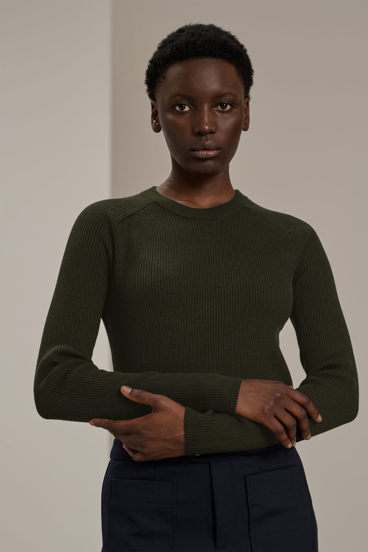 Pull Verona - Kaki Foncé - Laine - Femme vue 1